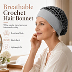 🌿 Breathable Comfort, Stay-Put Fit | Women's Wide-Band Mesh Hair Cover