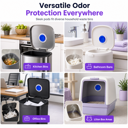 Stop Trash Odors Instantly! Botanical Adhesive Deodorizer Pods