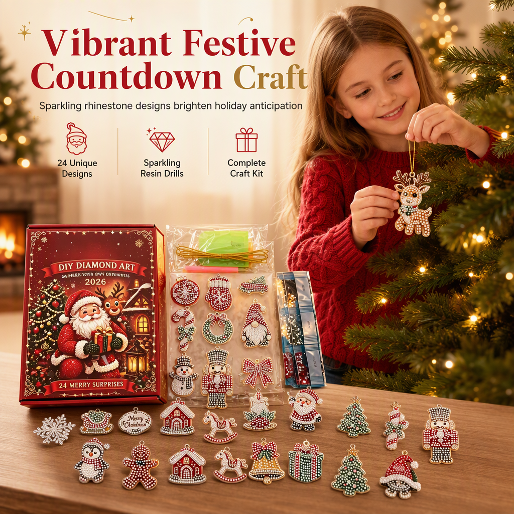 24-Day Christmas Countdown Ornament DIY Kit🎄🎅📅