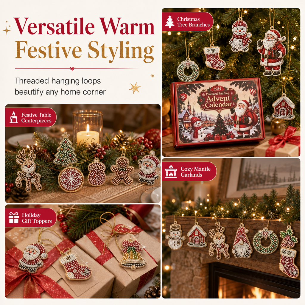 24-Day Christmas Countdown Ornament DIY Kit🎄🎅📅