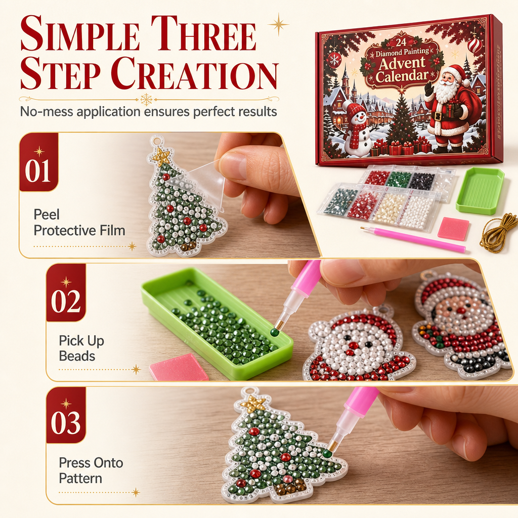 24-Day Christmas Countdown Ornament DIY Kit🎄🎅📅