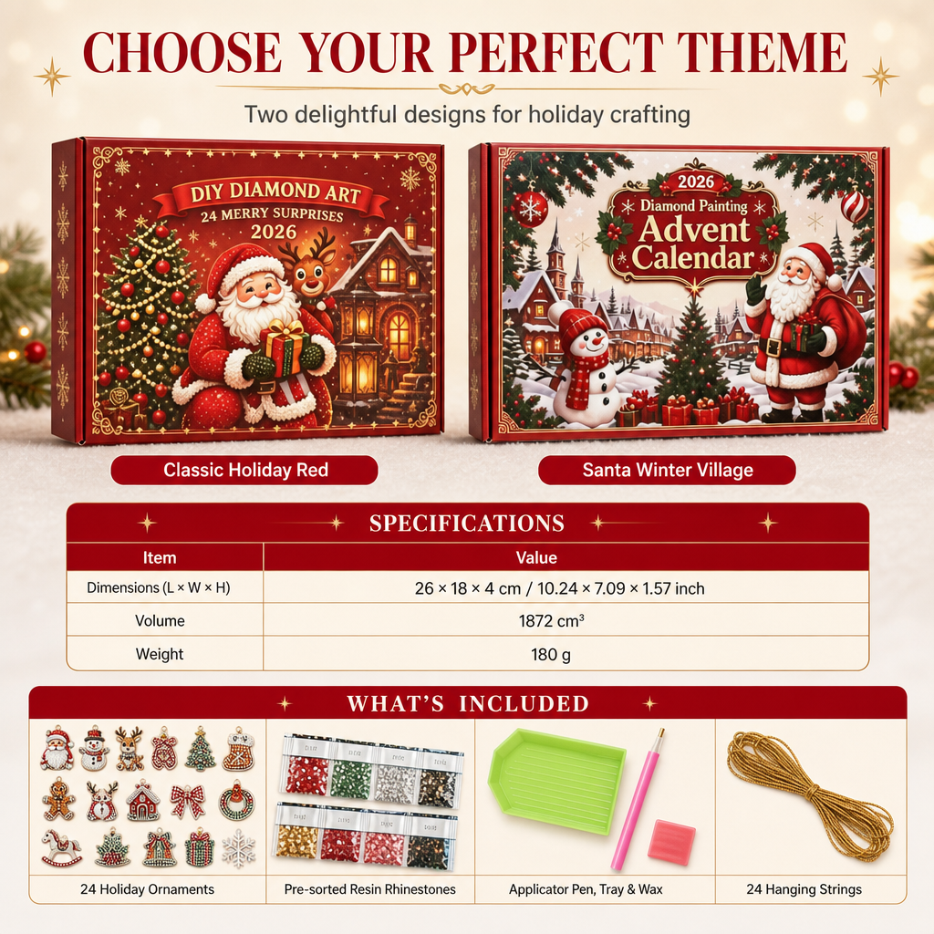 24-Day Christmas Countdown Ornament DIY Kit🎄🎅📅