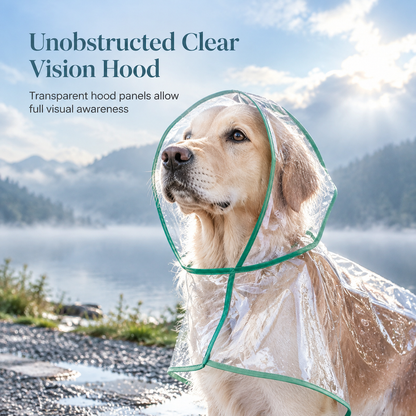 🌧️ Transparent Waterproof Dog Raincoat – XS to 8XL