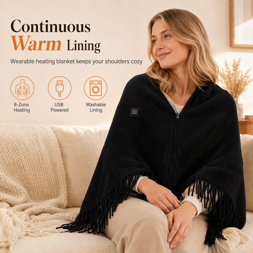 Electric Heated Shawl Blanket for Women