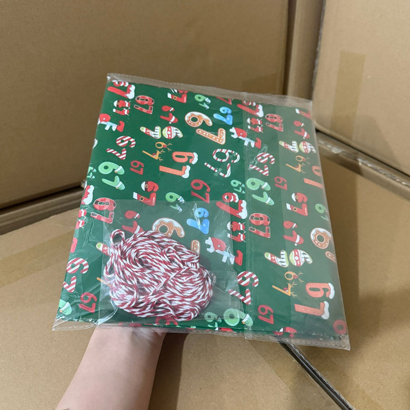 Funny Christmas Number Pattern Wrapping Paper