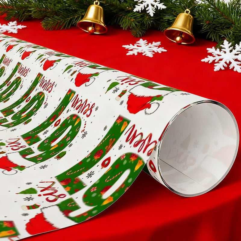 Funny Christmas Number Pattern Wrapping Paper