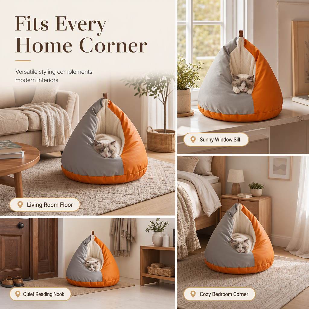 Warm Semi Enclosed Cat Bed Sleeping Bag