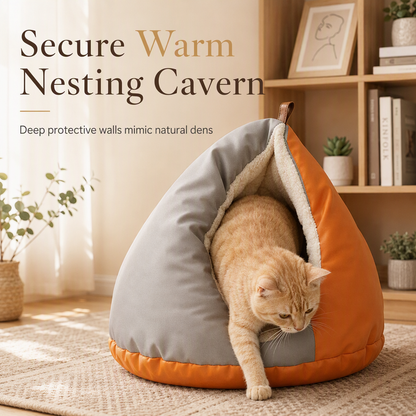 Warm Semi Enclosed Cat Bed Sleeping Bag