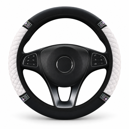 ⏳Time-Limited Special ⏰ Rhinestone Steering Wheel Cover – Sparkling, Quilted, Luxury 🚗
