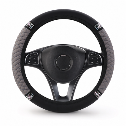 ⏳Time-Limited Special ⏰ Rhinestone Steering Wheel Cover – Sparkling, Quilted, Luxury 🚗