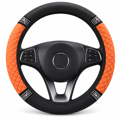 ⏳Time-Limited Special ⏰ Rhinestone Steering Wheel Cover – Sparkling, Quilted, Luxury 🚗