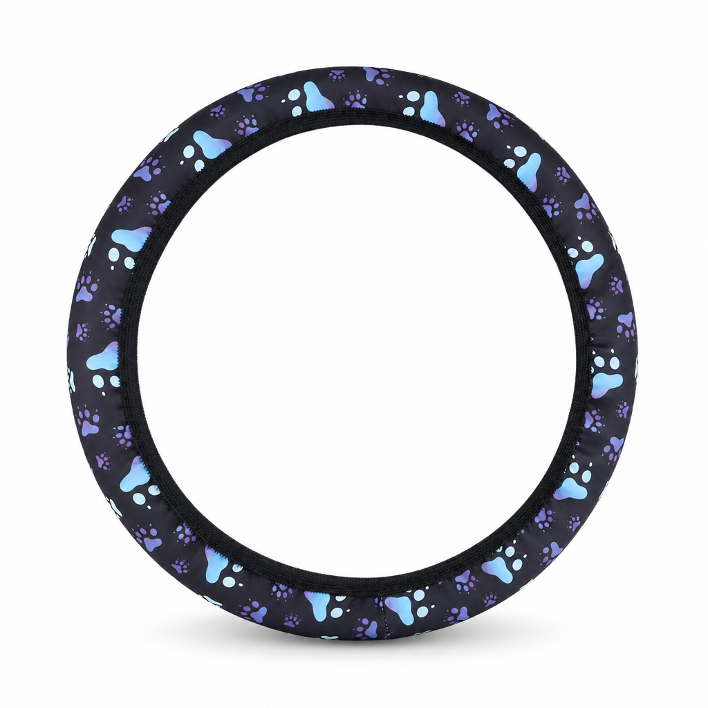 Universal 38cm Ringless Silk Steering Wheel Cover Printed Breathable Car Wheel Protector for All Seasons