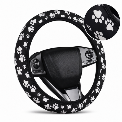 Universal 38cm Ringless Silk Steering Wheel Cover Printed Breathable Car Wheel Protector for All Seasons