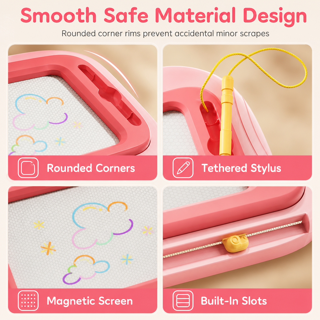 ✨🎨 Kids Magnetic Drawing Board – Pen & 4 stamps included ✨