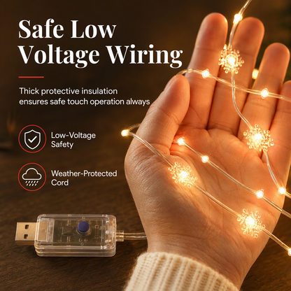LED Christmas Icicle String Lights USB Powered Star and Christmas Tree Ring Hanging Lights for Holiday Window Decoration