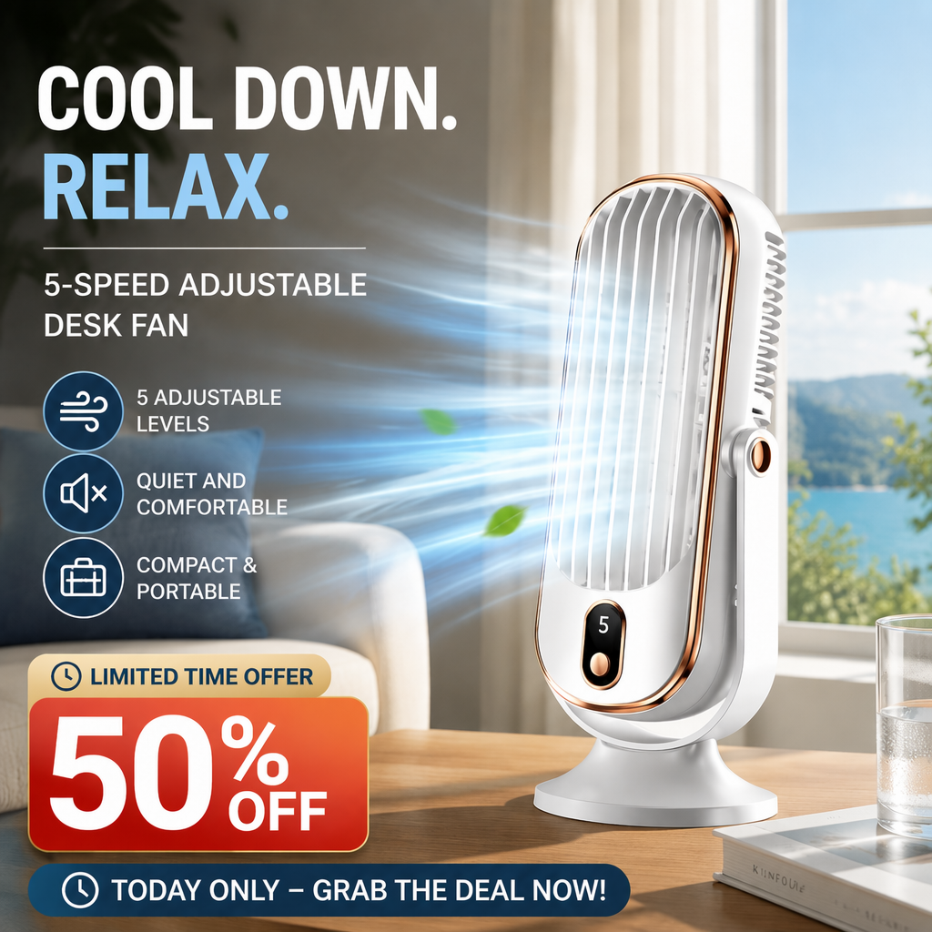 Portable Desktop Air Conditioner Fan with 5 Wind Speed