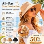 Women's Bowknot Wide Brim Sun Protective Hat